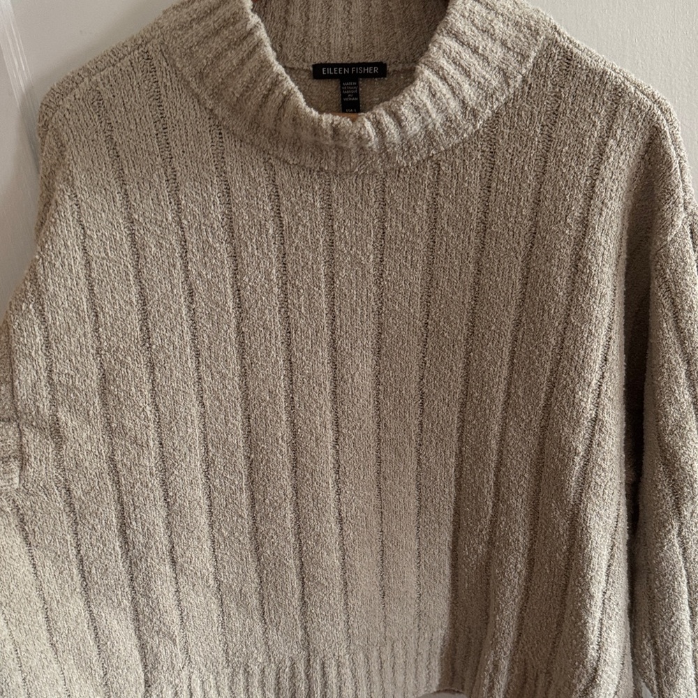 Eileen Fisher Cotton Fluff Rib Turtleneck - Picture 3 of 6